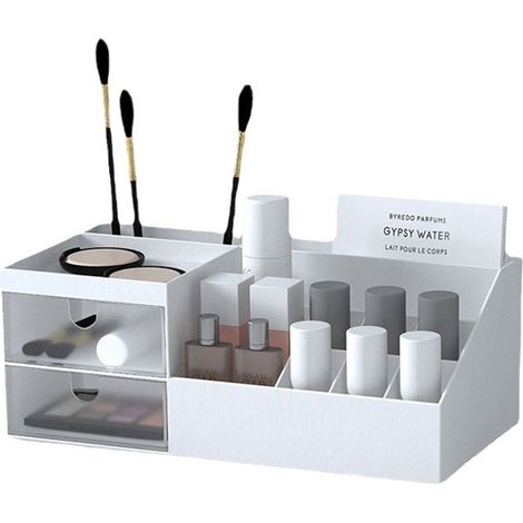 Boîte de rangement cosmétique multifonctionnelle - Grande capacité avec compartiments séparés pour bijoux, rouges à lèvres, soins