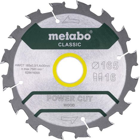 Sierra eléctrica portátil Metabo hw/ct 165x30 16 dientes 5° corte