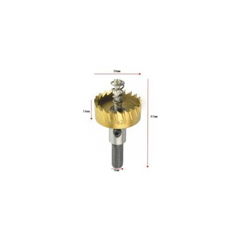 Broca de sierra de corona HSS de 30 mm para metal, madera y aleación - Crezuo