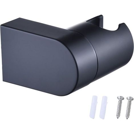 Staffa a parete per doccia a mano, titolare soffione doccia regolabile, per qualsiasi spazio del bagno, per soffione doccia, 61 x 68 mm, nero (1/5)