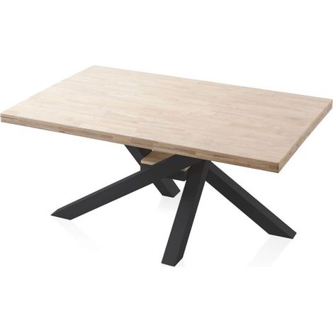 Mesa de comedor Xena 160 Negro - Roble 100cm (ancho) x 76cm (alto) (1/5)