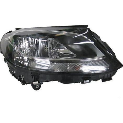 Phare avant gauche H7/H7 avec feu de jour Led base noire Mercedes Classe C W205 phase 1 2014-2018