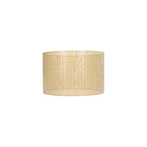 Abat-jour tambour en fer 25 cm Design ajouré en forme de feuille Compatible E27/E14 Pour lampe plafond et table Couleur or