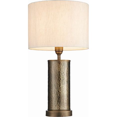 Endon Indara - Lampada da tavolo a 1 luce Bronzo invecchiato, Targa in bronzo martellato invecchiato, E27