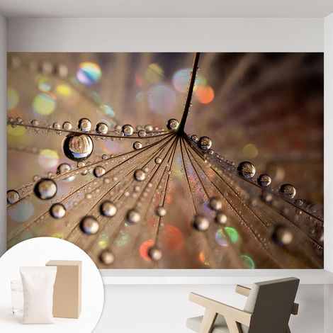 Papier peint intissé décoratif pour salon chambre et cuisine Facile à poser avec colle Gouttes nacrées 152x104 cm (1/5)