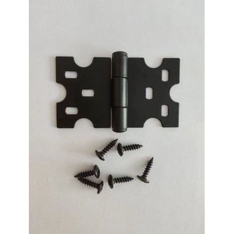 SHINING HOUSE 6 Pcs Charnières Noires, Les Charnières D'armoire avec des Vis Conviennent pour Petites Portes/Tiroirs/Fenêtres/Quincaillerie de Meubles de Maison