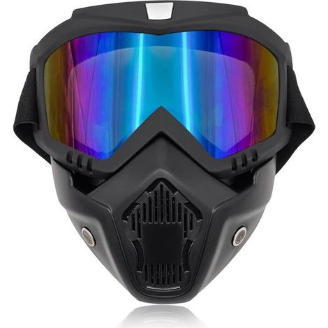 Occhiali da moto, occhiali da motocross antivento con maschera facciale removibile, accessori per moto (colorati) (1/5)