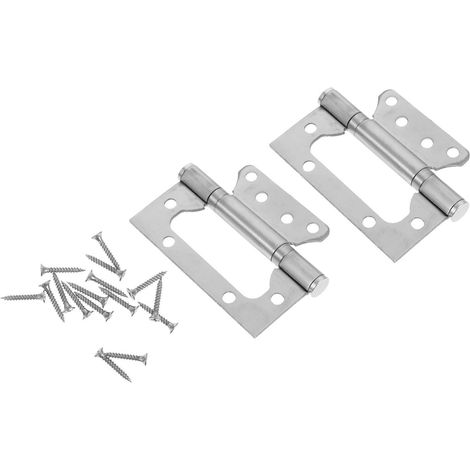 Charnière de porte pliante, 2 pièces en inox argenté (1/5)