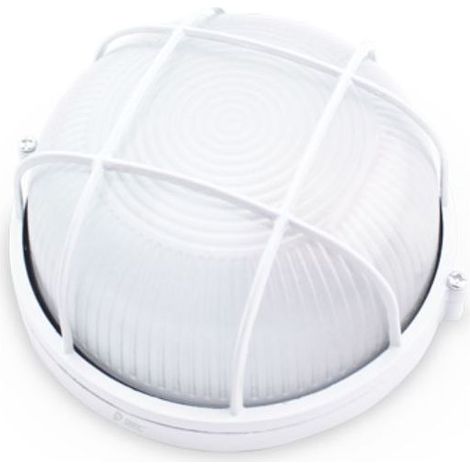 Applique murale ronde aluminium avec grille blanche E27 GSC