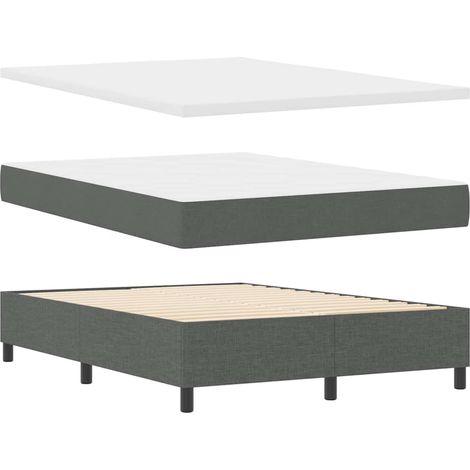 Cama tipo Box Spring con colchón Gris oscuro 160 x 200 cm tela vidaXL (1/5)