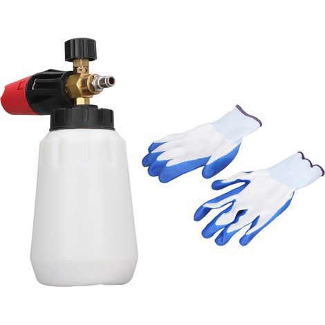 Canon à mousse pour nettoyeur haute pression, pistolet à mousse à buse réglable à col large pour le lavage de voiture, Type à prise rapide 1/4 pouces (1/5)