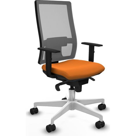 Sedia da ufficio piqueras y crespo ergonomica arancione ecopelle