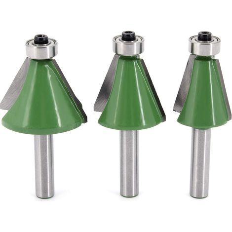 Ensemble de 3 fraises à chanfreiner à tige fraisée de 8 mm, avec des pointes de chanfreinage de 15°, 22,5° et 30° outils de travail du bois. (1/5)