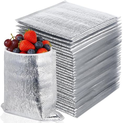 Sacchetti isolanti riutilizzabili 100 pezzi Scatole di spedizione termiche isolate - rivestimenti per scatole metallizzati Contenitore di spedizione isolato impermeabile per (1/5)