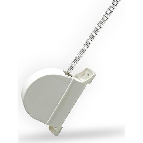Enrouleur pour Volets extérieurs sur fenêtres battantes Enrouleur en Plastique avec Courroie Blanche rayée Noire de 14 mm Boîtier ou boîte en Blanc Dimensions : 3,5 x 17,4 x 12,5 cm (1/5)