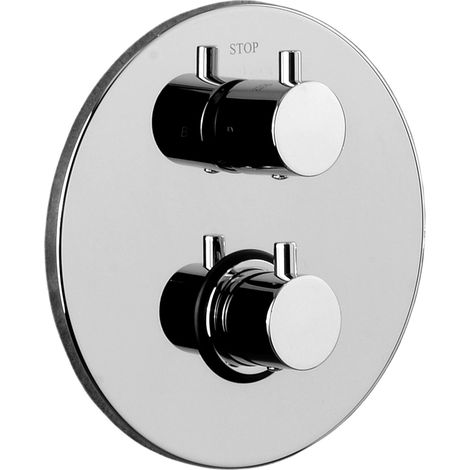 Thermostatische Unterputz-Brausebatterie, Metallplatte Ø200 mm Paffoni Light Serie LIQ013CR Verchromt - Messing (1/4)