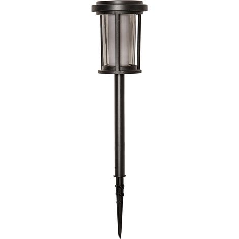 Star Trading Borne d'éclairage Alippa, lampe solaire, lampe de chemin, noir, aluminium, blanc, extérieur, capteur crépusculaire, 44 cm