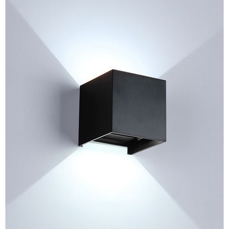 AIDUCHO Juego de 3 apliques de pared para interior/exterior, 12 W, 6000-6500 K, ángulo de haz ajustable, resistente al agua IP65 - Negro (1/5)