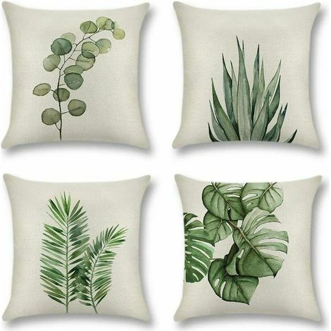 Housse de coussin décorative taie d'oreiller printemps été automne hiver pour automne canapé coussin canapé housse de coussin voiture maison lit bureau café jardin extérieur 45 x 45 cm lot de 4 (1/5)
