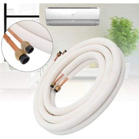 Liaison cuivre 1/4-3/8 2m - Tuyau En Cuivre Isolé - Climatiseur Tuyaux Raccords - double paire de tubes à bobine (1/5)