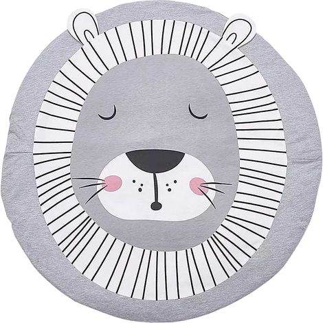 Tapis de jeu en coton doux, motif Animal de dessin animé mignon, rampant pour bébés et enfants, 90cm, Lion (1/5)