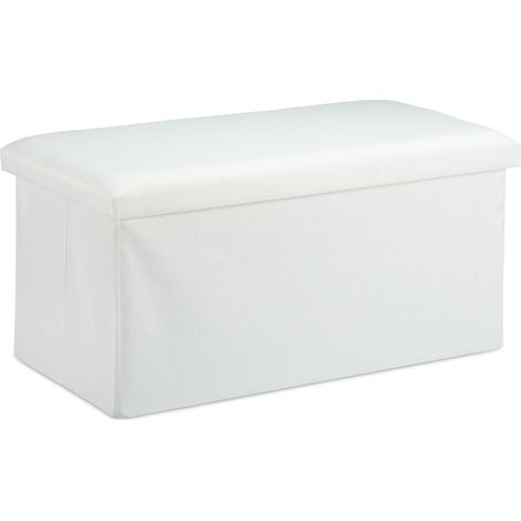 Panca pieghevole con spazio portaoggetti 76,5 x 38,5 x 38 cm seduta confortevole stile moderno in MDF bianco 130008881