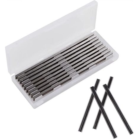 Set di 10 lame per pialla elettrica, pialla da 82 mm, per lame per pialla Bosch HSS, 82x5,5x1,2 mm, per pialle Makita, Black & Decker, Bosch, DeWalt ed Elu (1/4)