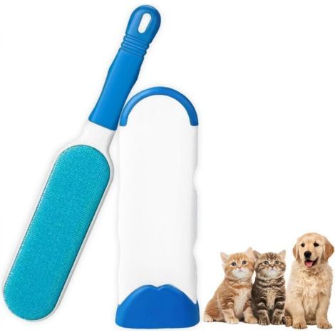 [JAMAIS UTILISÉ] Brosse Anti Poils Animaux Chat & Chien - Brosse de Nettoyage Magique Réutilisable Enlève Poils, Bleu (1/4)