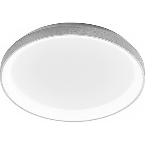 Krizia - Plafonnier Led Moderne Dimmable 50W - 4100Lm, Lumière Chaude 3000K, Aluminium Blanc Satiné, Diffuseur Opale, D.45 Cm (1/5)