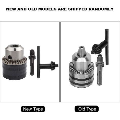 3,0–16 mm leichtes Bohrfutter mit Schlüssel, 1/2-20UNF-Gewinde + SDS-Schlagbohrstangenadapter (1/5)