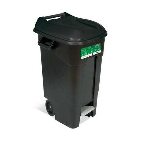 Contenedor Jardin 120 L. con Pedal Negro Eco 443138 TAYG