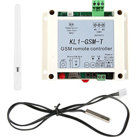 Contrôleur GSM de surveillance de température 7-36VDC avec thermostat et capteur