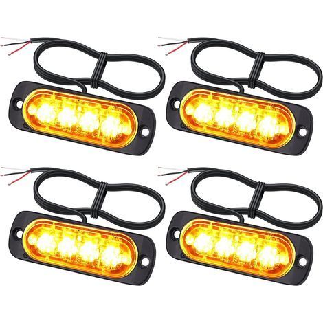 Feux de pénétration LED 12/24V – Gyrophare orange étanche IPX-4 – 18 modes clignotement – Pour véhicules d'urgence et chariots à fourche (1/5)