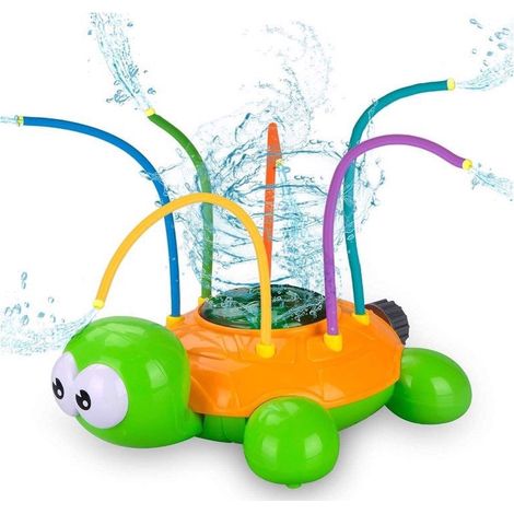 Aspersor de agua con forma de tortuga colorida para divertirse. ¡SÚPER PRECIO