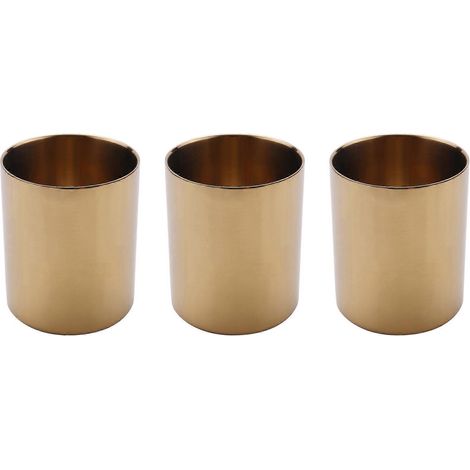 3er-Pack goldene Blumenvase, Stiftehalter, Schreibtisch-Aufbewahrungsbehälter für Zuhause und Büro – Zylinder (1/5)