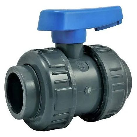 Valvola a sfera per piscina, doppio bocchettone diametro 50 mm