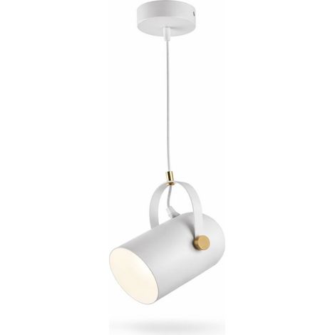 Lampadario a Sospensione Moderno Industriale E27 Cilindrico Bianco