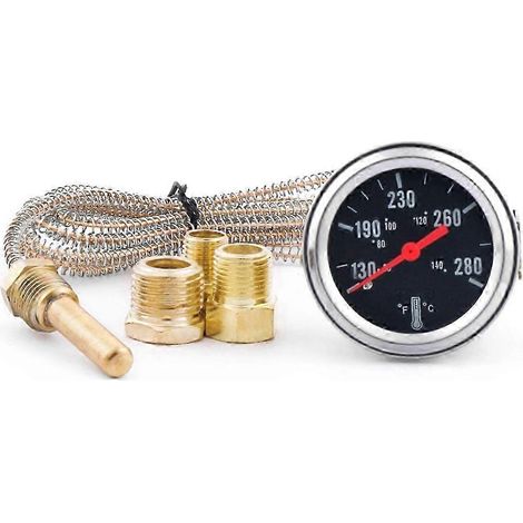 Manomètre mécanique de température d'eau 52 mm (2 pouces), 12 V, plage de mesure 50-140 °C / 130-280 °C, pour voiture. (1/5)