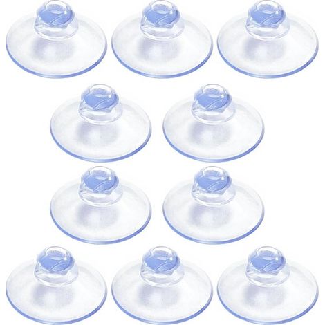 10 ventose a forma di fungo in PVC, da 5,5 cm, resistenti e trasparenti, per raccogliere e riporre utensili da cucina senza lasciare residui. (1/5)