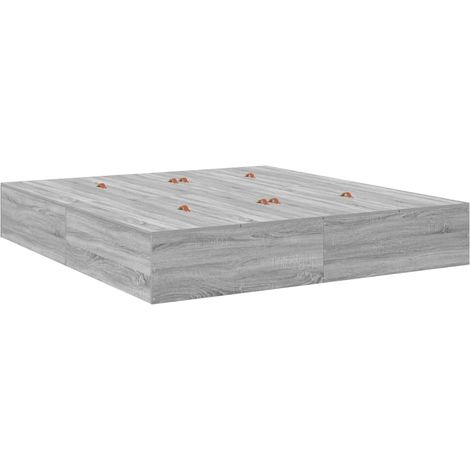 Cama con almacenamiento con puerta Gris Sonoma 200 x 200 cm vidaXL (1/5)