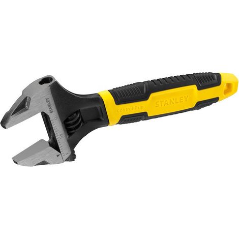 Stanley – Clé à molette bi-matière 250 mm – Acier au chrome vanadium – Mâchoire conique pour espaces restreints – 90949