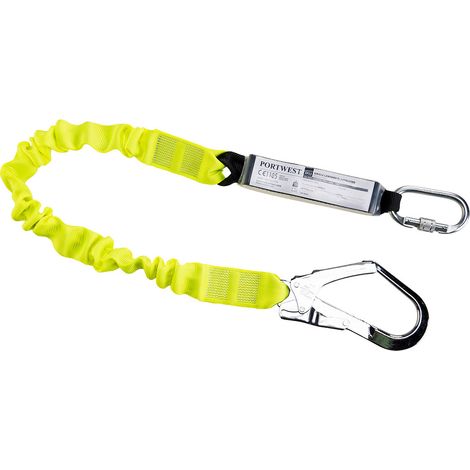 Línea de amarre elástica con absorbedor conector automático y mosquetón 180 cm PORTWEST FP53