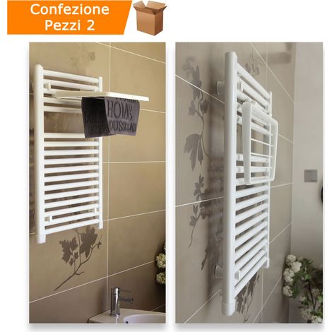 Stendibiancheria per termoarredo universale pezzi 2 per radiatore ripiegabile bianco