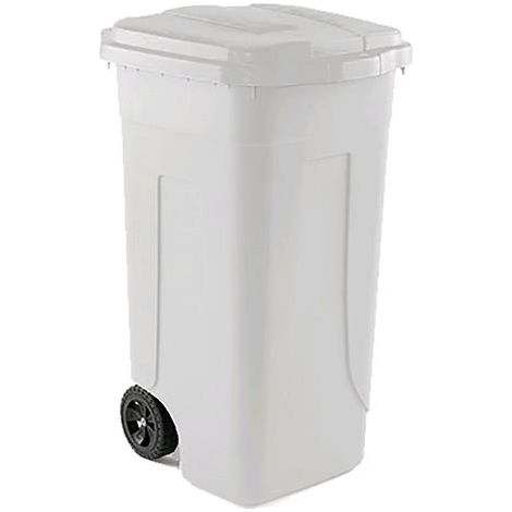 Bidone Immondizia Carrellato 'Ottanta' Lt. 80 - Corpo/Coperchio Bianco