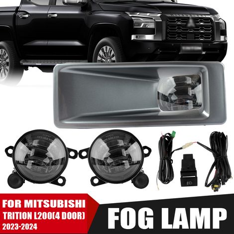 Kit Phares antibrouillard avant LED pour Mitsubishi Triton L200 2023 2024 Feux brouillard + feux de jour intégrés, carénage ABS, câblage complet avec interrupteur, montage plug & play Pick-up (1/5)