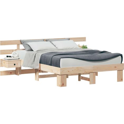 Maison Exclusive - Estructura de cama Marrón 135 x 190 cm Madera