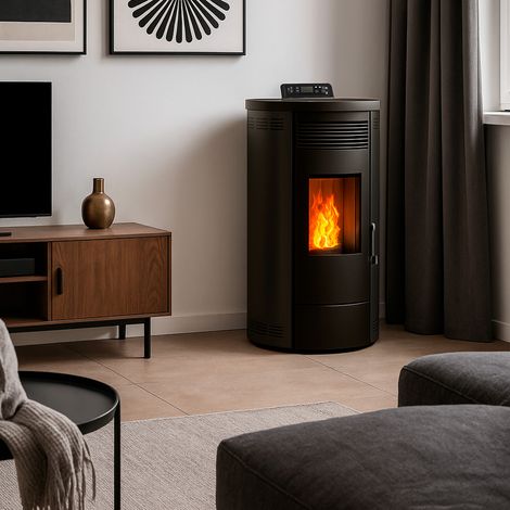 Poêle à granulés étanche Flavia 9,5 kW Noir Sannover