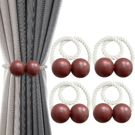 Magnetische Vorhanghalter, 4 Stück, bohrfreie Magnetbefestigungen für Gardinen