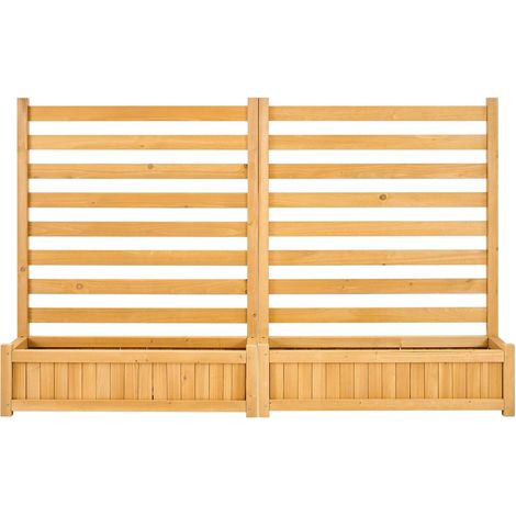 Sichtschutzzaun aus Holz (914 x 1143 mm) für Klimaanlagen, 2 Lattenelemente mit 2 Pflanzkästen, Metallpfähle, Mülltonnenabdeckung für Garten und Pool (1/5)