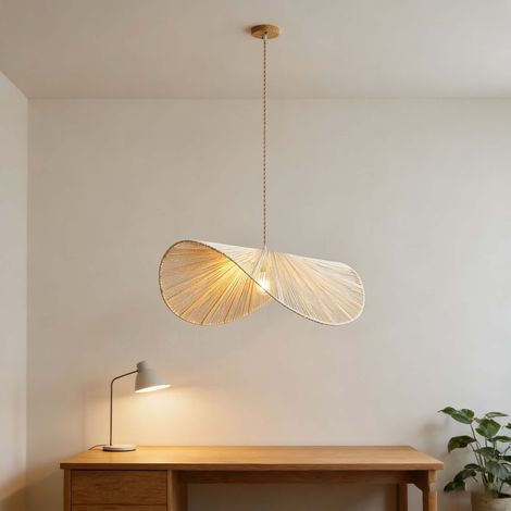 4er Set Handgefertigte Boho Pendelleuchten Modern, Natürliche Hängelampen für Schlafzimmer Wohnzimmer Esszimmer, Dekorative Innenbeleuchtung (1/5)